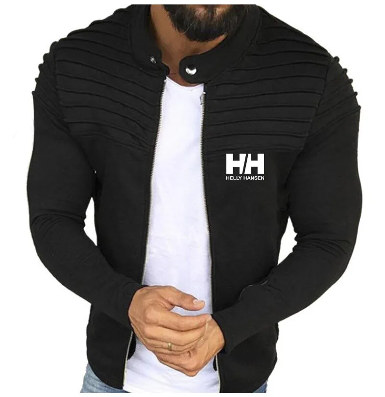 

2019 Casual Men's Jacket Male Slim Sweatshirts LOGO Long Sleeve Outerwear Tops Man Raglan Zipper Hoodies Autumn Spring