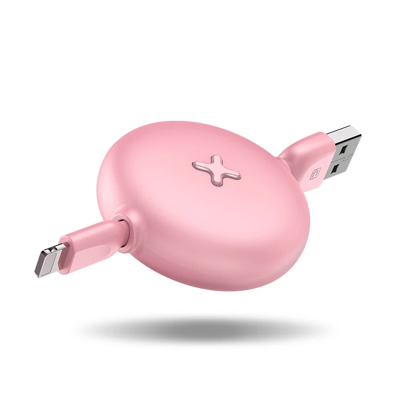 Pink Cafele Выдвижной USB для ios портативный зарядный кабель для iPhone XS Max XR X 8 Usb гибкий кабель синхронизации данных провод для быстрой зарядки - Цвет: Pink