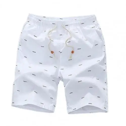 2021 Summer New Shorts Men Mid Rise Fish Bone Print Men Shorts Loose Drawstring Pockets Short Pants Bottoms High Quality Shorts smart casual shorts mens Casual Shorts