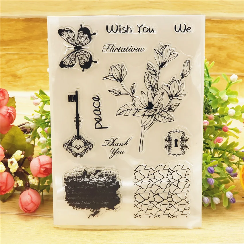 Silicone Transparent Seals Clear Stamps Flower DIY Scrapbooking Album Photo Card 