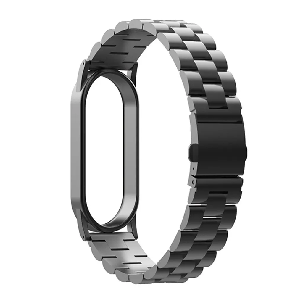 Ouhaobin для Xiaomi mi группа 4 металлический ремешок из нержавеющей стали для mi Band 4 браслет Xiaomi mi ремешок 4 Замена браслета 906#2 - Цвет: BK