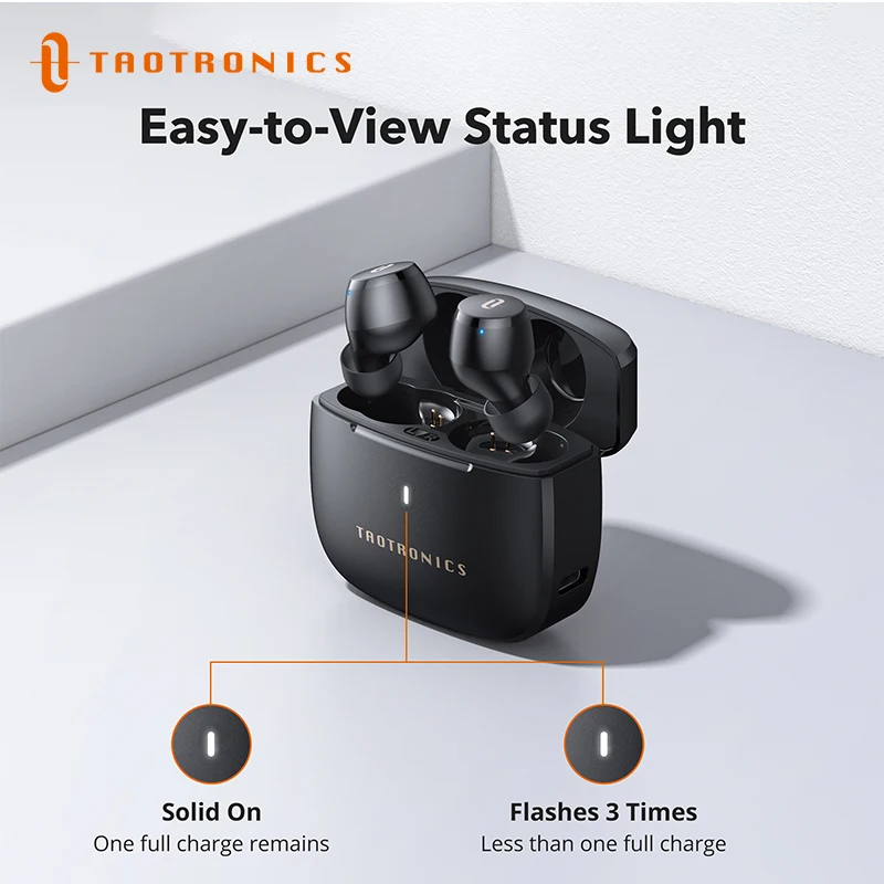 TaoTronics SoundLiberty 97 USB-C Wireless TWS Earbuds Smart Noise Cancelling Headset Touch Control IPX8 Waterproof 40Hr Playtime