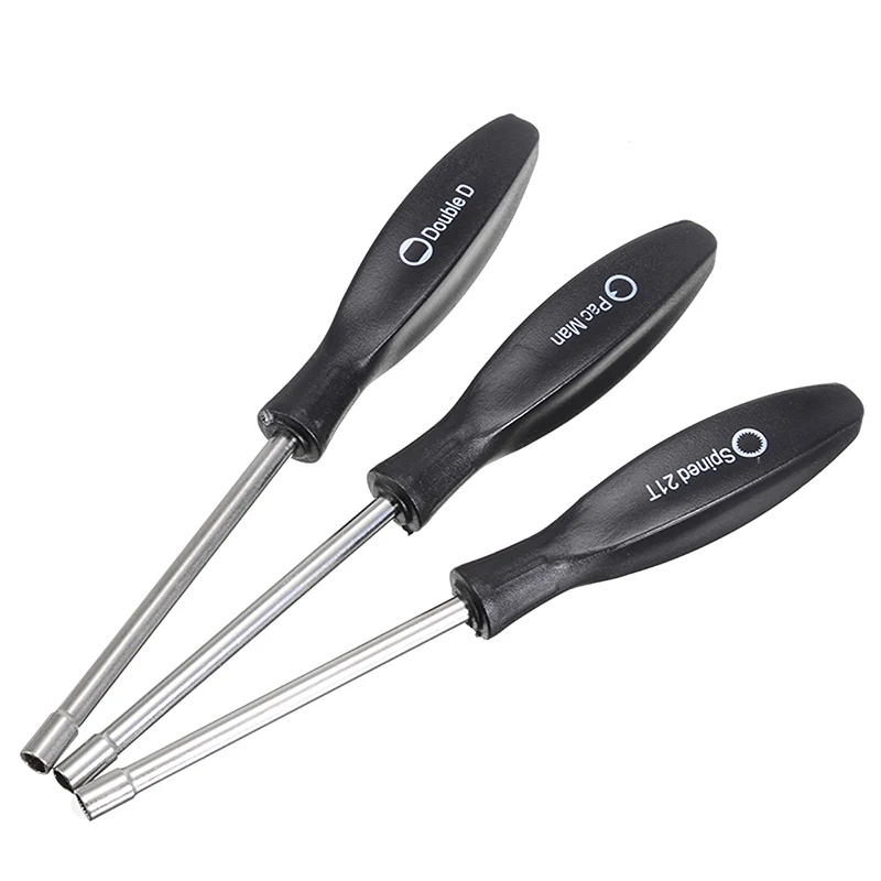 

3pcs Carburetor Splined Screwdriver Adjustment Tool Splined 21T Double D Pac Man Hand Tool Set For Most Carburetor Repair