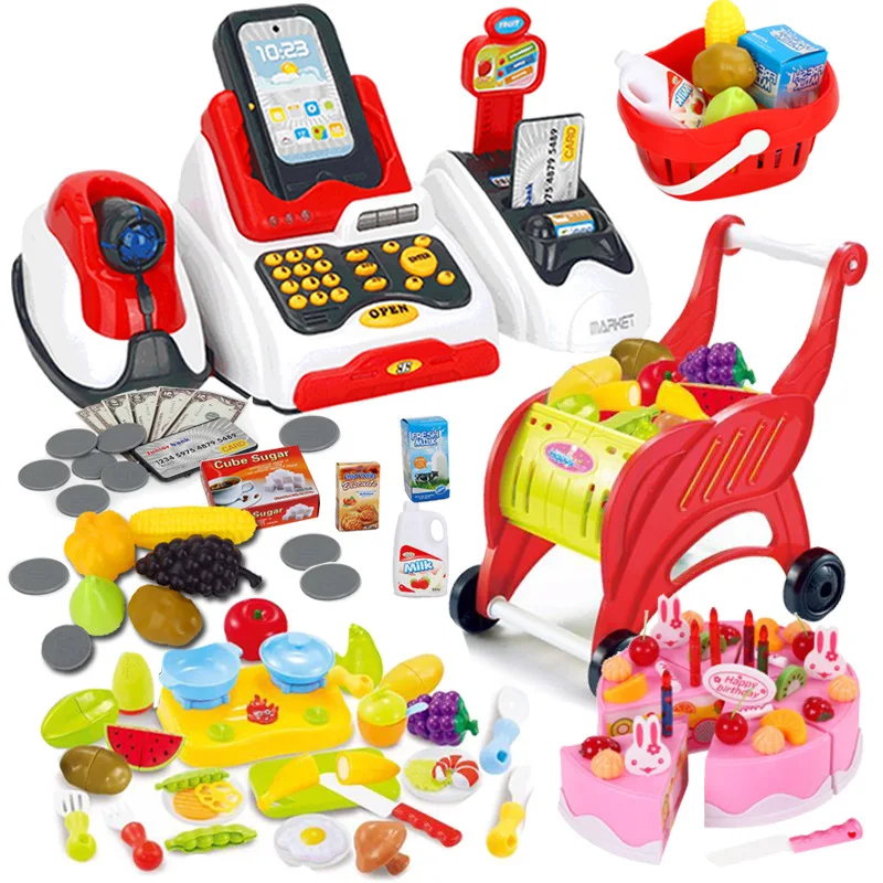 

Children Model Supermarket Scanning Toy Play House-Cash Register Men's Toy Effective Unisex Toy