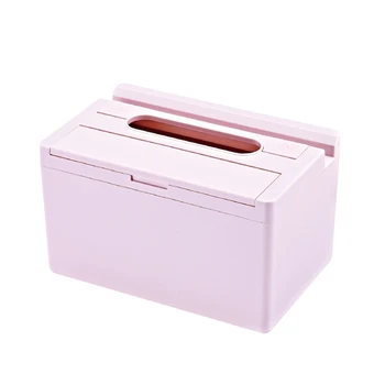 

Restaurant Non-Slip Storage Nordic Style Living Room Desktop Container Tissue Box Solid With Phone Holder Automatic Lifting
