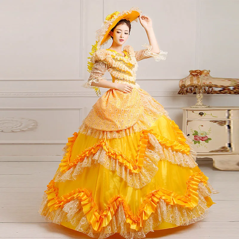 

Sequins Elegant Women Europe Serve Photographic Studio Royal Court Evening Gown Palace Stage Dress Zipper Princess Outfits
