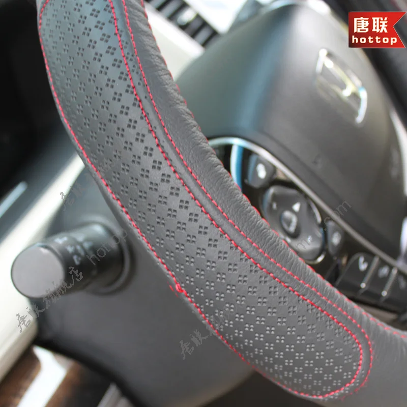 Кожаные чехлы на руль, подходят 95% для автомобиля, Стайлинг для Honda Odyssey kia/ford/toyota/nissan, размер 38 см, высокое качество