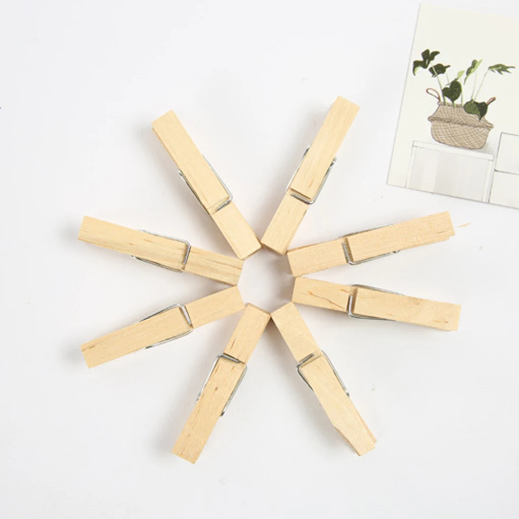 50Pcs Mini Wood Clothespins Laundry Photo Paper Peg Clips Clothes Pins  CraWCNA