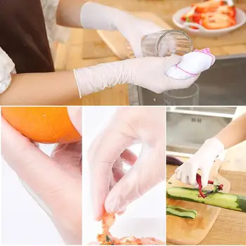 

100Pairs White Disposable Gloves Latex Universal Kitchen/Dishwashing/Medical Hand For Left and /Work/Rubber/Garden Gloves R Y4J0