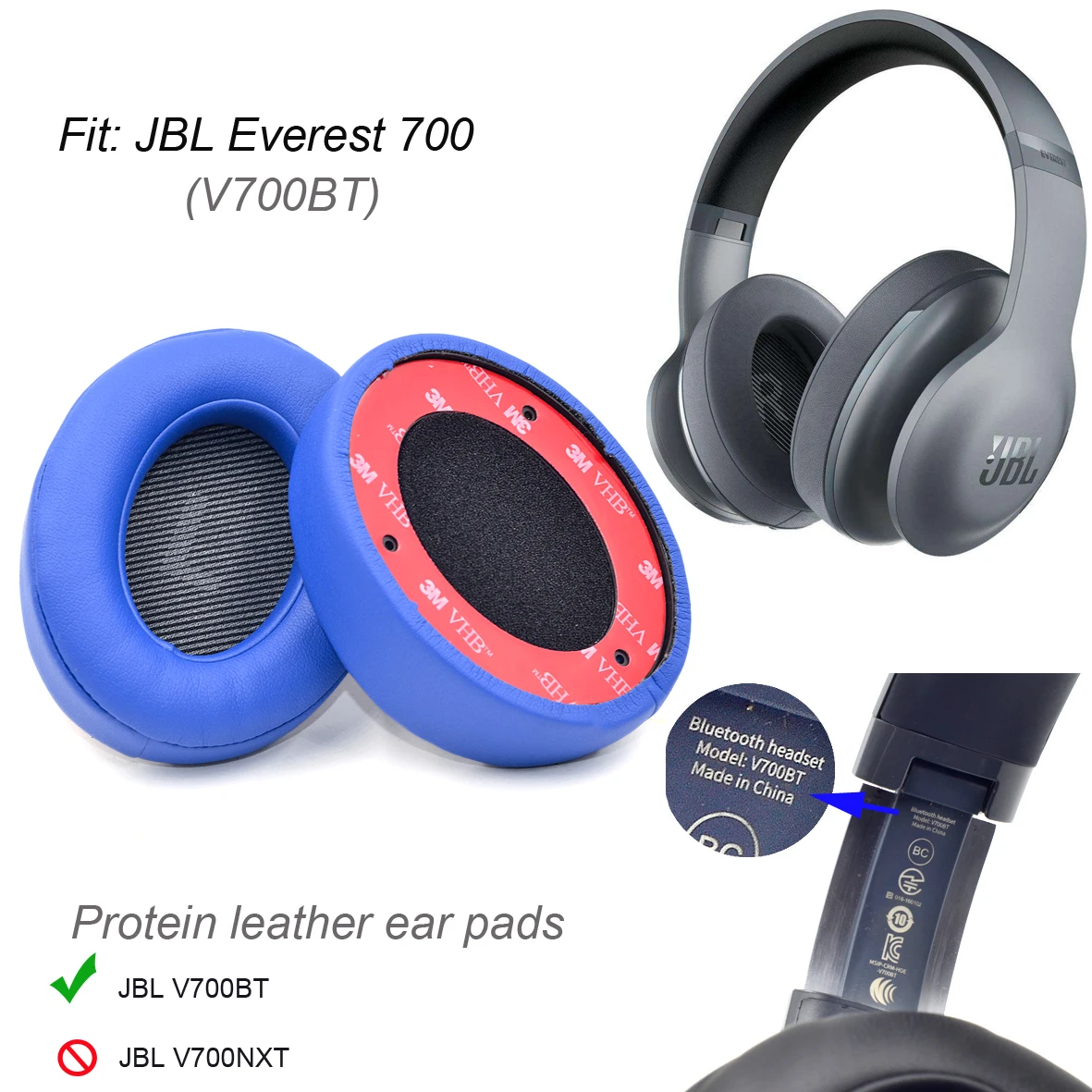 V700BT BLUE PU Сменные подушечки для наушников JBL V700BT(JBL EVEREST 700) и V700NXT(JBL EVEREST ELITE 700 - Цвет: V700BT BLUE PU