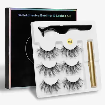 

3D Magnet Eyelash Magnetic Liquid Eyeliner & Magnetic False Eyelashes & Tweezer Set Waterproof Long Lasting Eyelash Extension