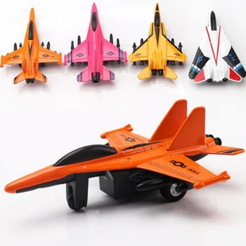 

4pcs/set Airplane Model Toy Fighter Aircraft Pull Back Alloy Metal Diecast Plastic Plane Model Give the child boy son child gift