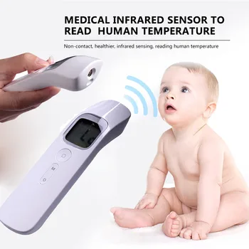 

Digital Non-contact Ir Infrared Thermometer Without Battery Precision Forehead Body Thermometer Digital For Baby Adults In Stock
