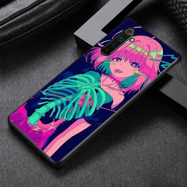 Anime Vaporwave For OPPO Reno A 2 3 4 5 Z ACE Z/F/SE/Lite A92020 A11 10 X  5 PRO Plus Pro (4G/5G) Black Phone Case Style 06