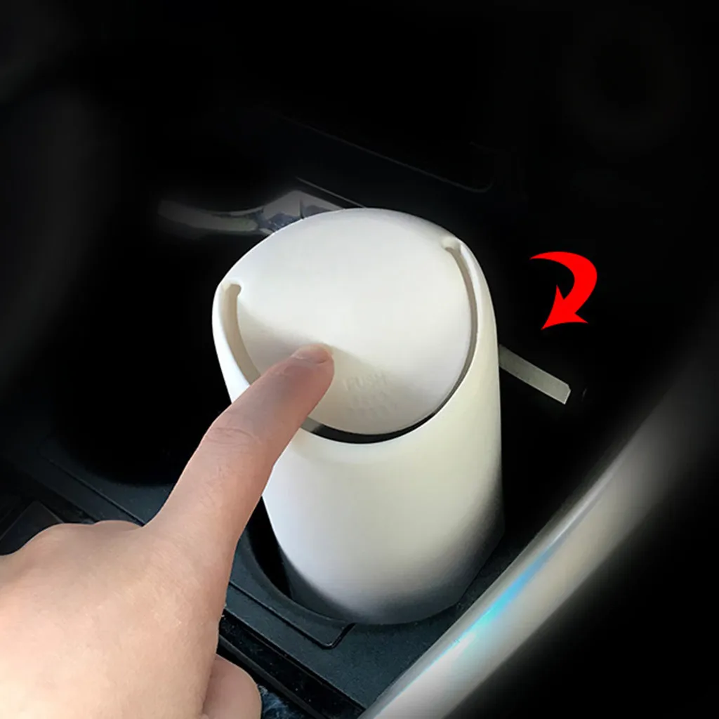 1PCS Auto Car Garbage Can Car Trash Can Silicone Garbage Dust Case Holder Rubbish Bin Black White#RJ1