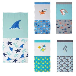 Shark/Fish Sea Animal Printing Beach Towel Sunscreen Shawl Absorbent Quick-drying Bath Towel Swimming Beach Accessories Poncho