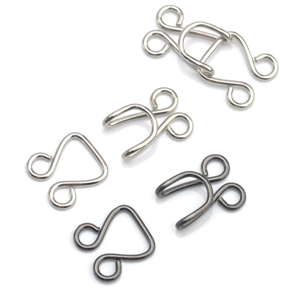 40sets/lot 14# big trousers pant dress skirts hooks metal brass hook / eye nickle black HE-013 garment hooks