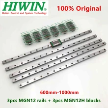 3 stücke Hiwin linear schiene MGN12 600 650 700 750 800 850 900 950 1000 mm MGNR12 guide + 3 stücke MGN12H blöcke wagen 3D drucker CNC