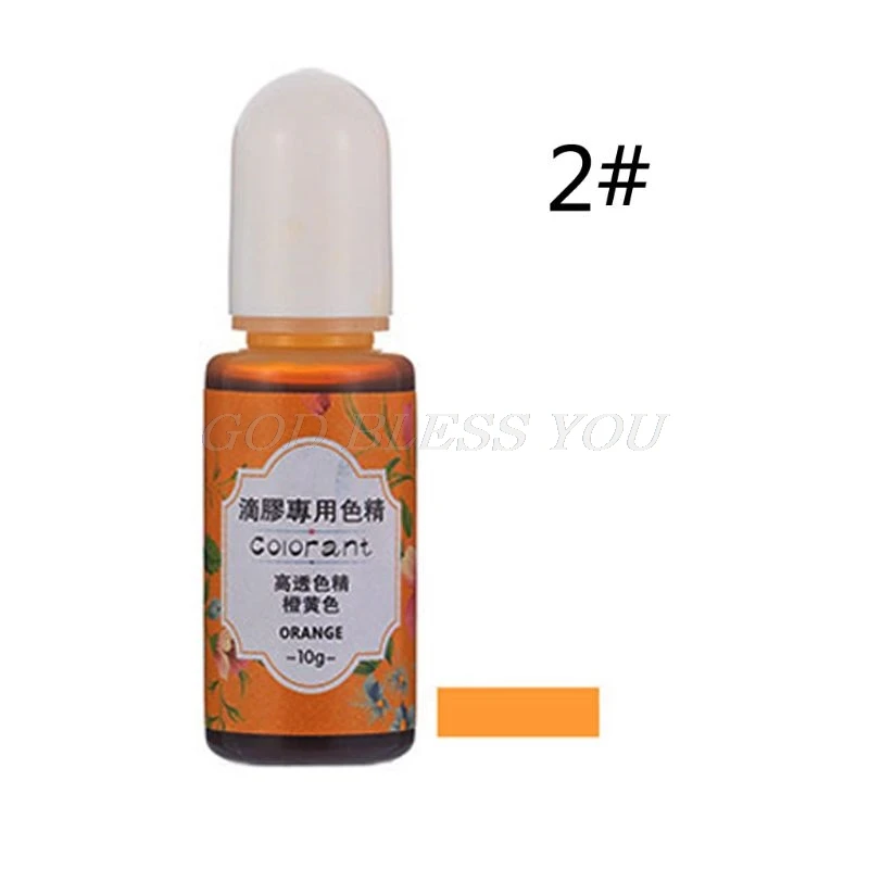 2 13 Colors Epoxy UV Resin Coloring Dye Liquid Epoxy Pigment Resin Colorant Fading Resistance10ml Translucent Pigment - Цвет: 2