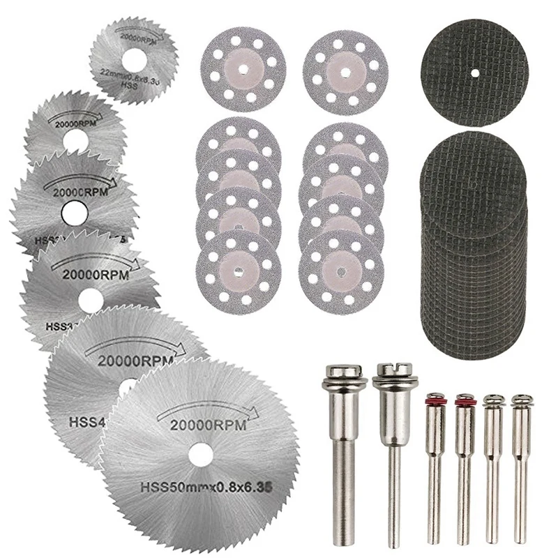 Hot Sale 36PCS Rotary Cutting Wheels Tool Kit Mini Diamond Wheel and HSS Circular Saw Blades Resin Metal Wh |