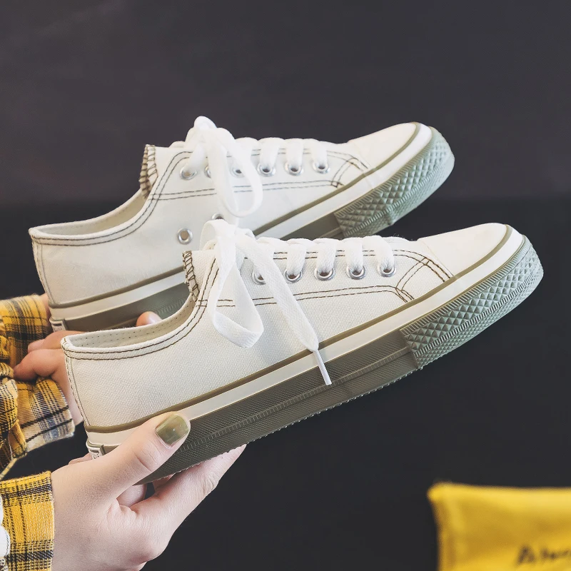 

Fashion Women Sneakers Casual Shoes Female Summer Canvas Shoes Trainers Lace Up DZ