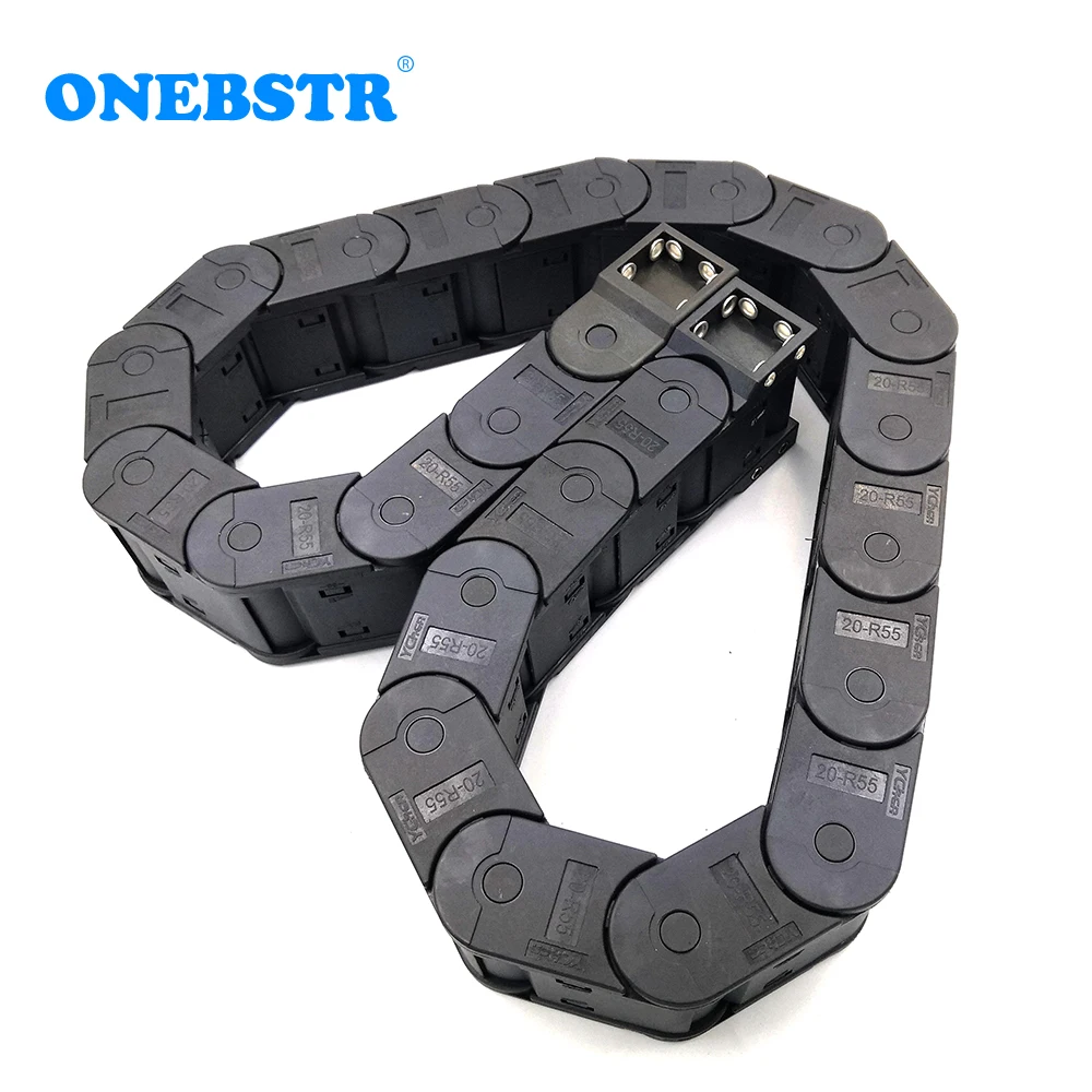 트랜스미싱 체인 와이어 캐리어 케이블 1 미터 20x38mm, CNC 라우터 공작 기계 양쪽에서 열림, 무료 배송