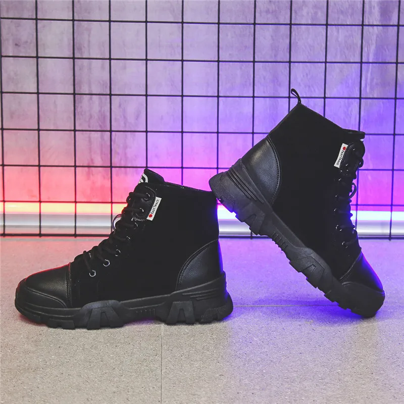 

2019 Ladies Simple British Style Ankle Boots Fashion High To Help Casual Thick Bottom Comfortable Martin Boots Cotton Fabric