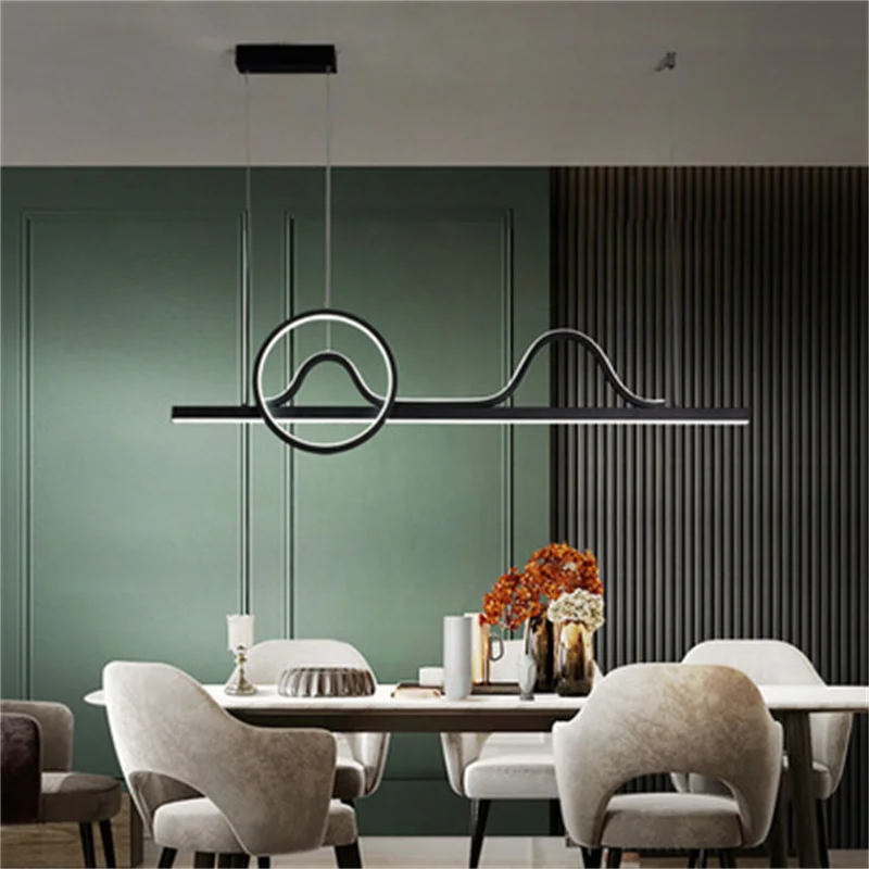 LED Pendant Lights Black Modern Design Dining Kitchen Room Home Decoration Hanging Light Ceiling Lamp | Лампы и освещение