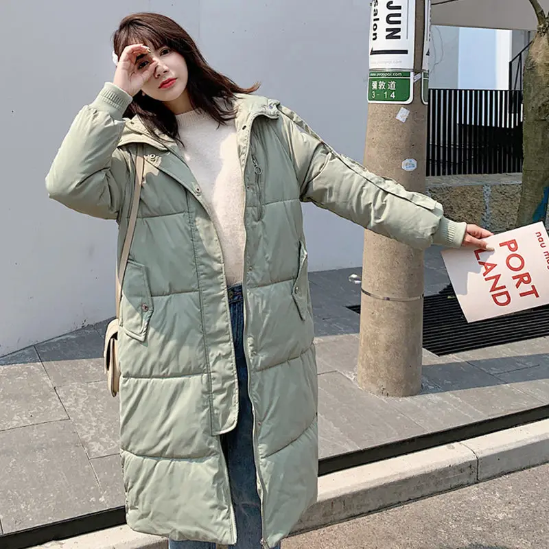 Большие размеры женская зимняя куртка Menteau Femme пуховое хлопковое пальто Женская свободная куртка женская с капюшоном Длинные парки утепленная верхняя одежда C5878