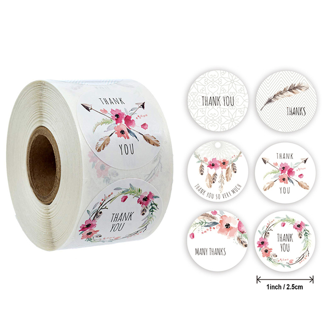 Thank You Stickers Seal Labels Scrapbook Handmade Sticker Wedding Party Christmas Gift Bag Decorations