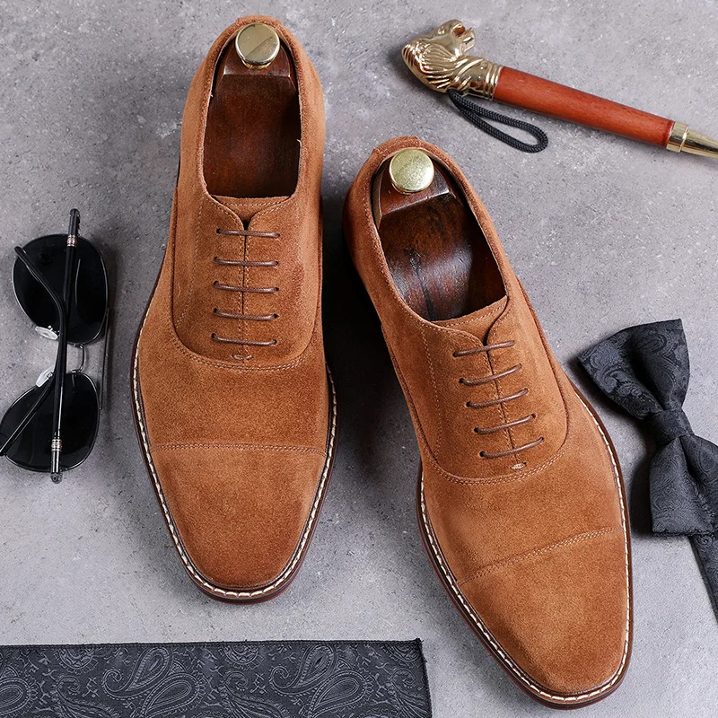 Desai Men Shoes England Trend Casual Shoes Male Suede Oxford Wedding Leather Dress Shoes Men Flats