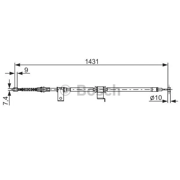 Трос ручника левый L 1254/1431\ Chevrolet Captiva 2.4 07 BOSCH 1