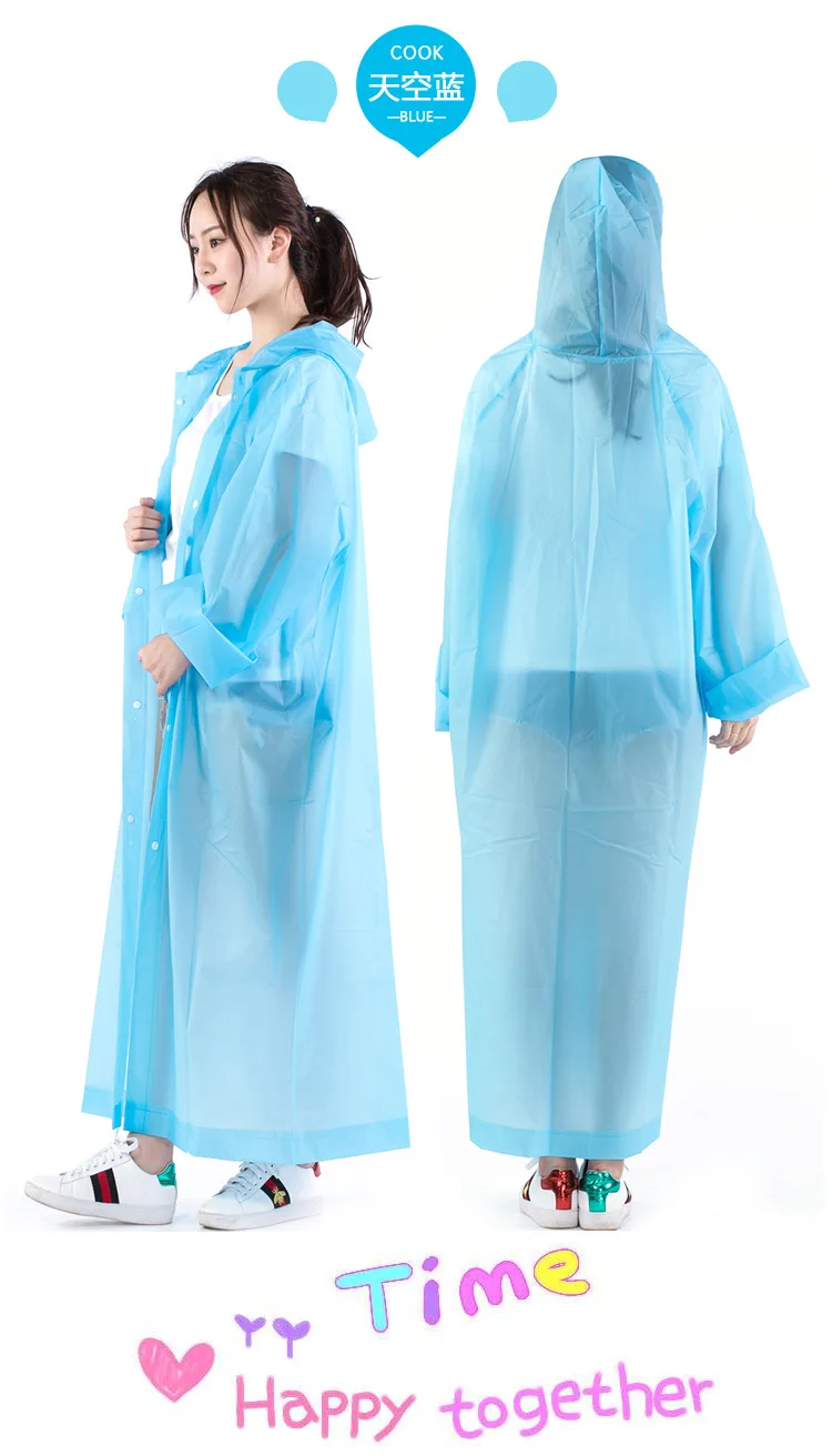 Eva Non-Disposable Raincoat for Both Men And Women Thick Jelly Glue Adult Raincoat Outdoor Travel Mountain Climbing Poncho