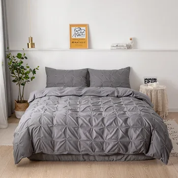 

CANIRICA Bedding Set Duvet Cover Comforter Bedding Sets Queen King Size Bed Set Pink Gray Comforter Cover Set With Pillowcase