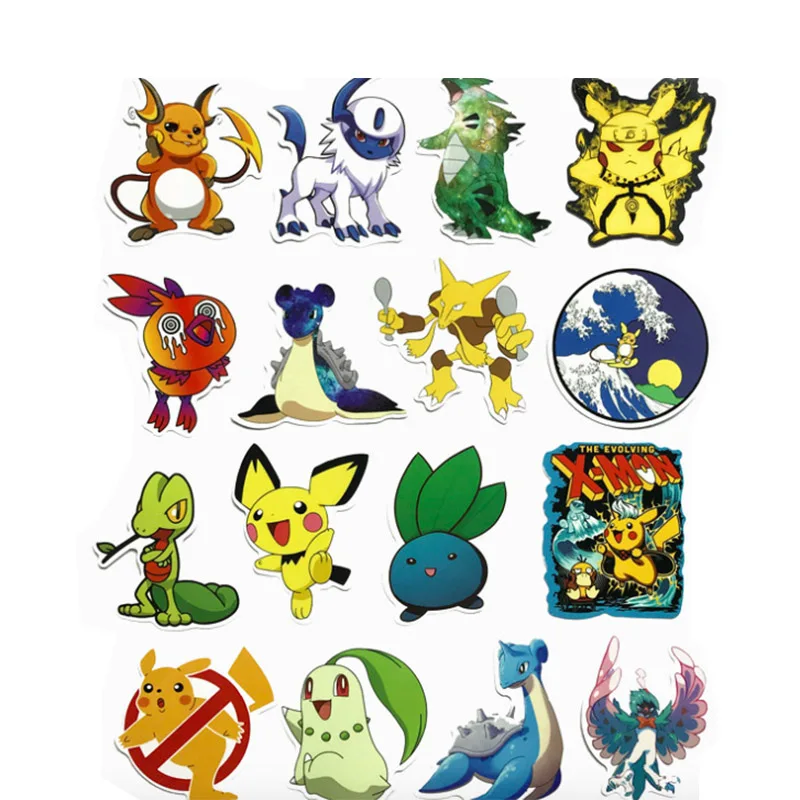 Классические игрушки 45/шт ПВХ водонепроницаемый Pokemon наклейка Покемон вокруг ноутбука багажная наклейка игрушка для детей подарок
