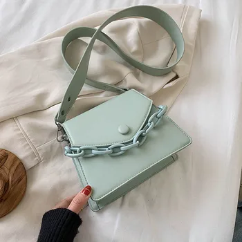 

Thick Chain Design Small PU Leather Crossbody Bags For Women 2020 Female Shoulder Messenger Bag Ladies Handbags