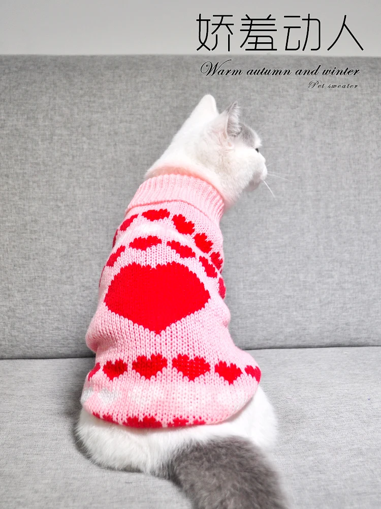 Одежда для кошек; одежда для домашних животных с коротким котенком; сезон осень-зима; одежда для сиамских кошек; зимний теплый свитер; Рождественская одежда; Одежда для собак; BB50WY