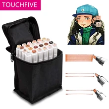 TOUCHFIVE 24 цвета кожи набор тонов художественные Маркеры Ручка художника двойная голова на спиртовой основе кисть манга ручка для окрашивания