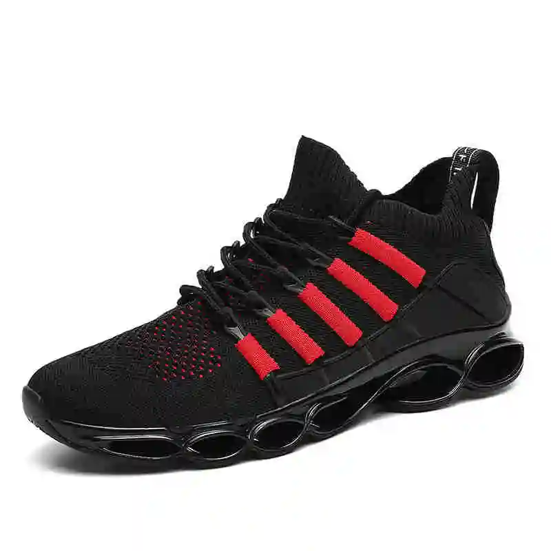 Black Red WWKK осень Для мужчин кроссовки мужские кроссовки 9908 сетчатая обувь blade мужские беговые кроссовки Для мужчин кроссовки на воздушной подушке для физических упражнений; Erkek Spor Ayakkabi - Цвет: Black Red