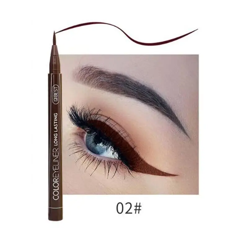 1Pcs Cat Eye Color Eyeliner Makeup Waterproof Neon Liquid Eye Liner Pencil Pen Make Up Comestics Long-lasting Black Makeup Tools - Цвет: 2