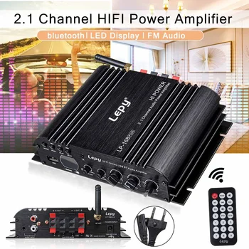 

LEPY 168Plus Car Amplifier Speaker Power Subwoofer 2.1 Channel HiFi Amp Bass bluetooth Stereo Sound FM 19V 3A EU Plug