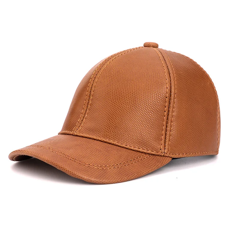 H3522 Men Genuine Leather Baseball Hat Women Autumn Winter Outdoor Casual Cowhide Cap Female Korean High Quality Fashion Hats - Цвет: StyleC