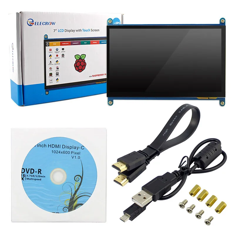 Elecrow Raspberry Pi 3 дисплей 7 дюймов сенсорный экран HDMI HD lcd TFT 1024X600 монитор RPI для 2B
