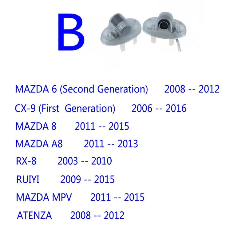 2 шт., светодиодный светильник для двери автомобиля, лазерный проектор, логотип Ghost Shadow, лампа для MAZDA ATENZA 6 8, мазда 6, RX8, CX-9, CX9, RUIYI, Мазда 8, MPV