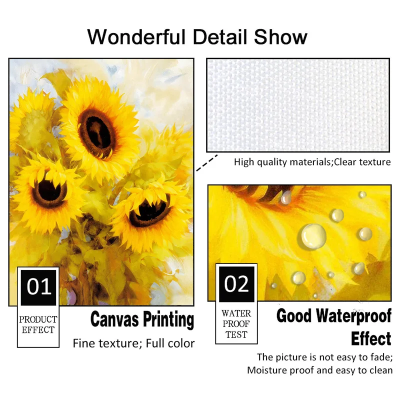 Pintura de flor dorada nórdica, arte de pared, lienzo, imagen de girasol,  póster de lienzo para sala de estar, impresión artística para dormitorio -  AliExpress Hogar y jardín