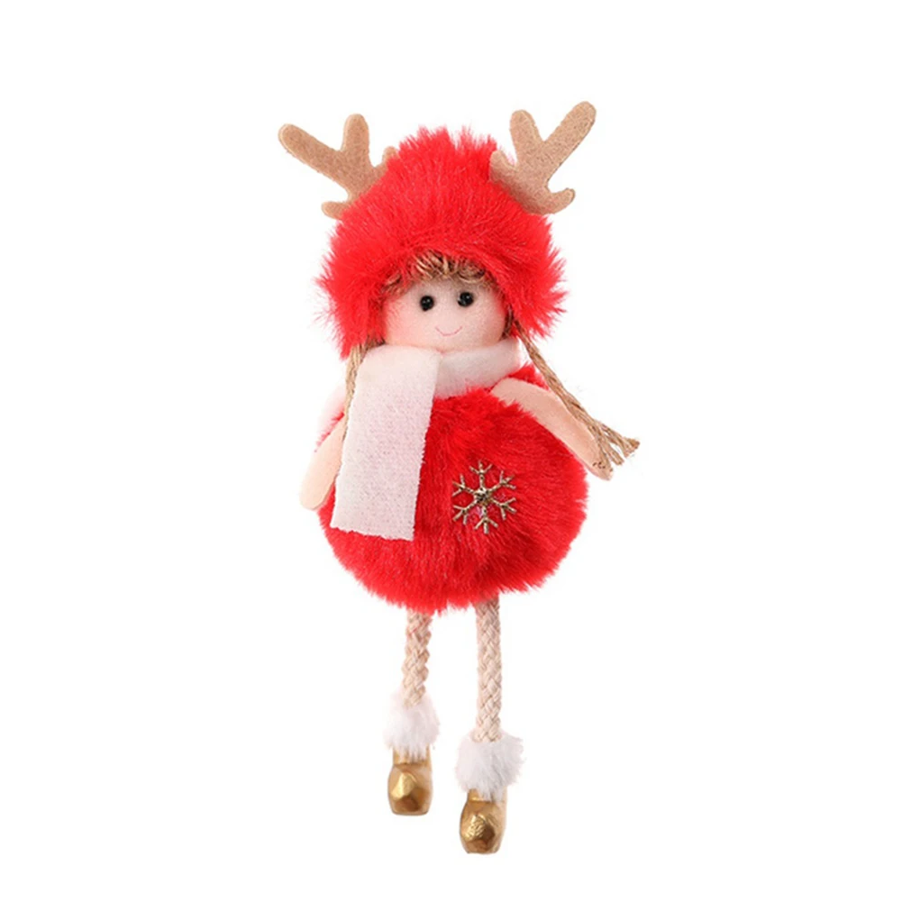 Плюшевый Ангел девочка звезда кукла подвесная Рождественская елка кулон декор домашнего окна Рождественская елка украшения Рождественские украшения - Цвет: Red Snowflake