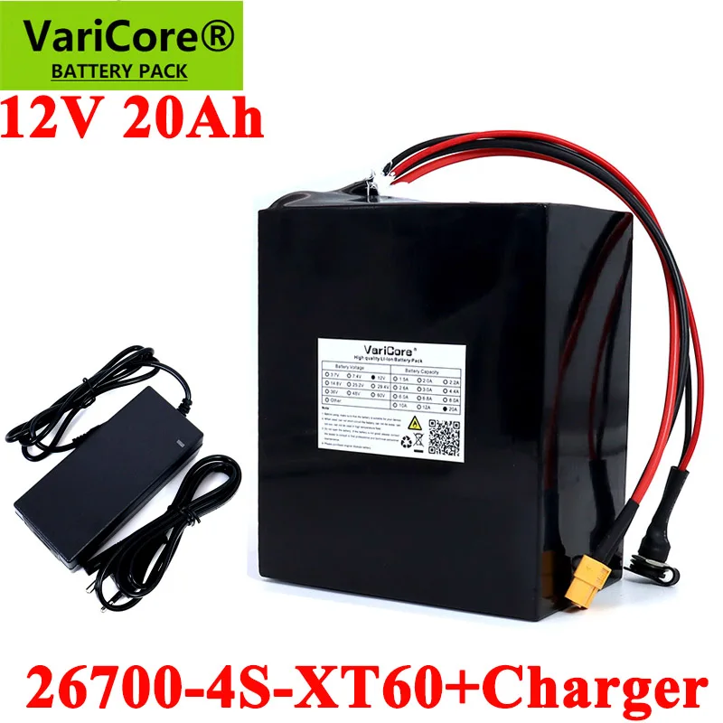 VariCore 12 В 20 Ач 4S5P 26700 Lifepo4 аккумулятор с 4s 20A максимальный 60A сбалансированный BMS для