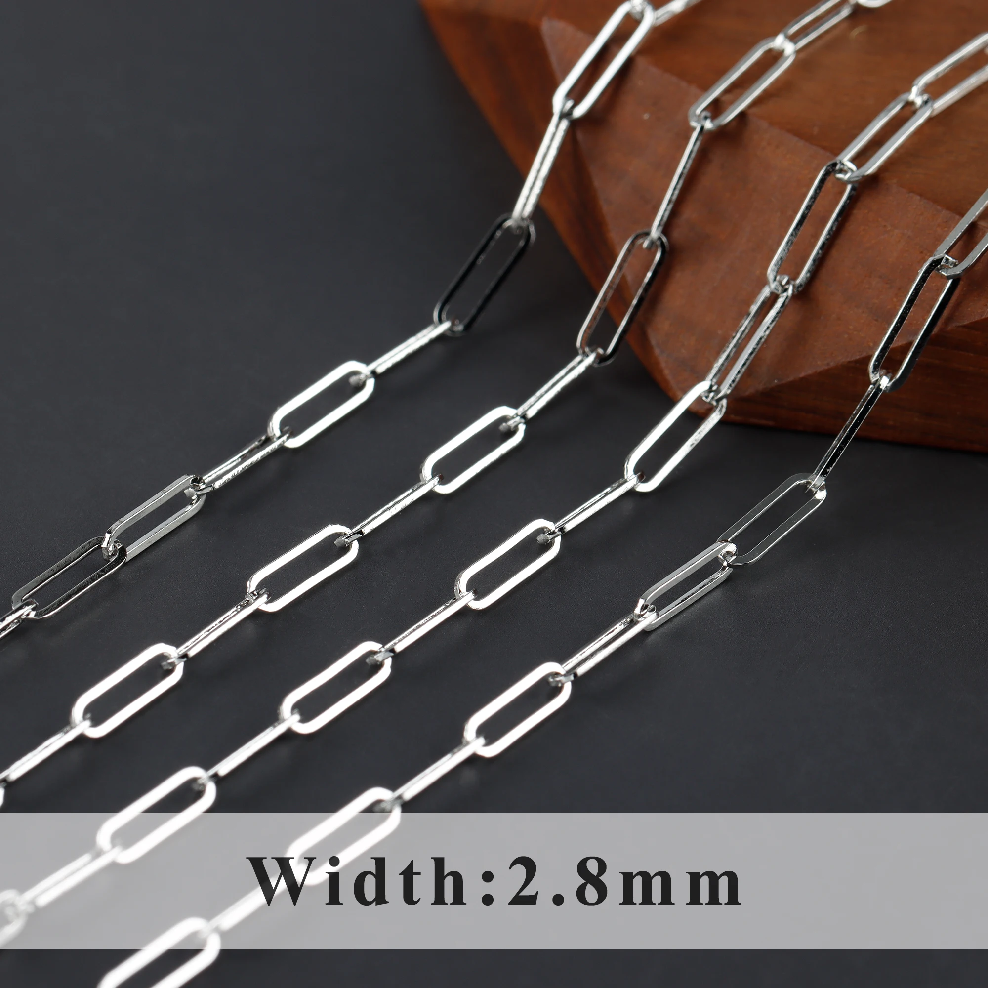 YEGUI C201,diy 체인, 18k 금 도금, 구리 금속, 로듐 도금, 손으로 만든 체인, diy 팔찌 목걸이, 보석 만들기, 1 메터/몫