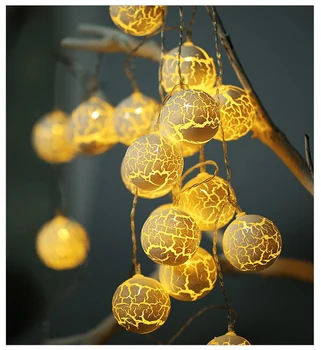 

QYJSD Crack Balls Garland Light String Decoration Outdoor Lighting New Year Christmas Tree Valentines Weeding Fairy Lights Decor