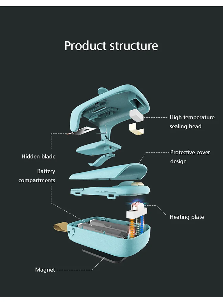 FaSoLa 2 in 1 Portable Food Clip Heat Sealing Machine description image 5